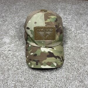 Condor TCM-008 Mesh Tactical Cap  Camo Adjustable Operator Patch Hat Mens